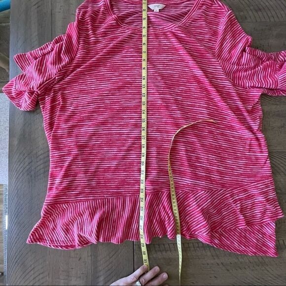 Terra & Sky Red Peplum Top Size 4X - Picture 12 of 13